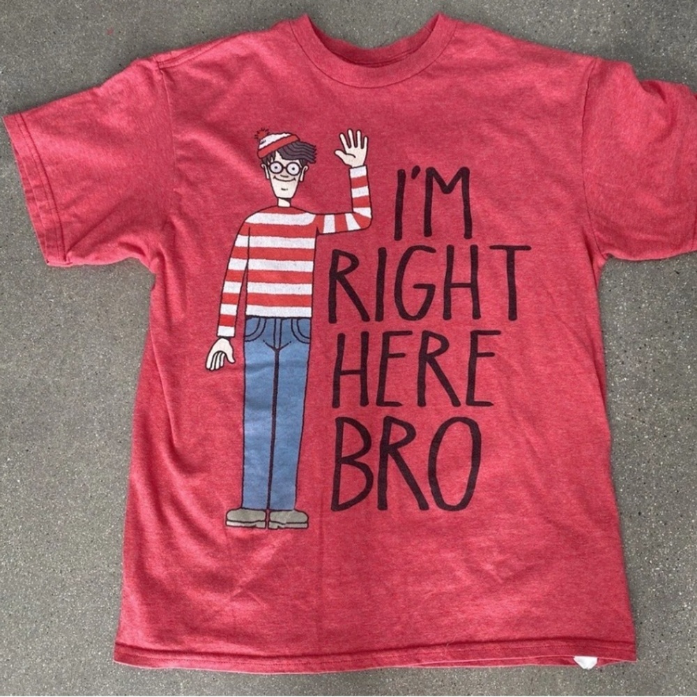 Where’s Waldo Red 'I'm Right Here Bro' Kids T-Shirt